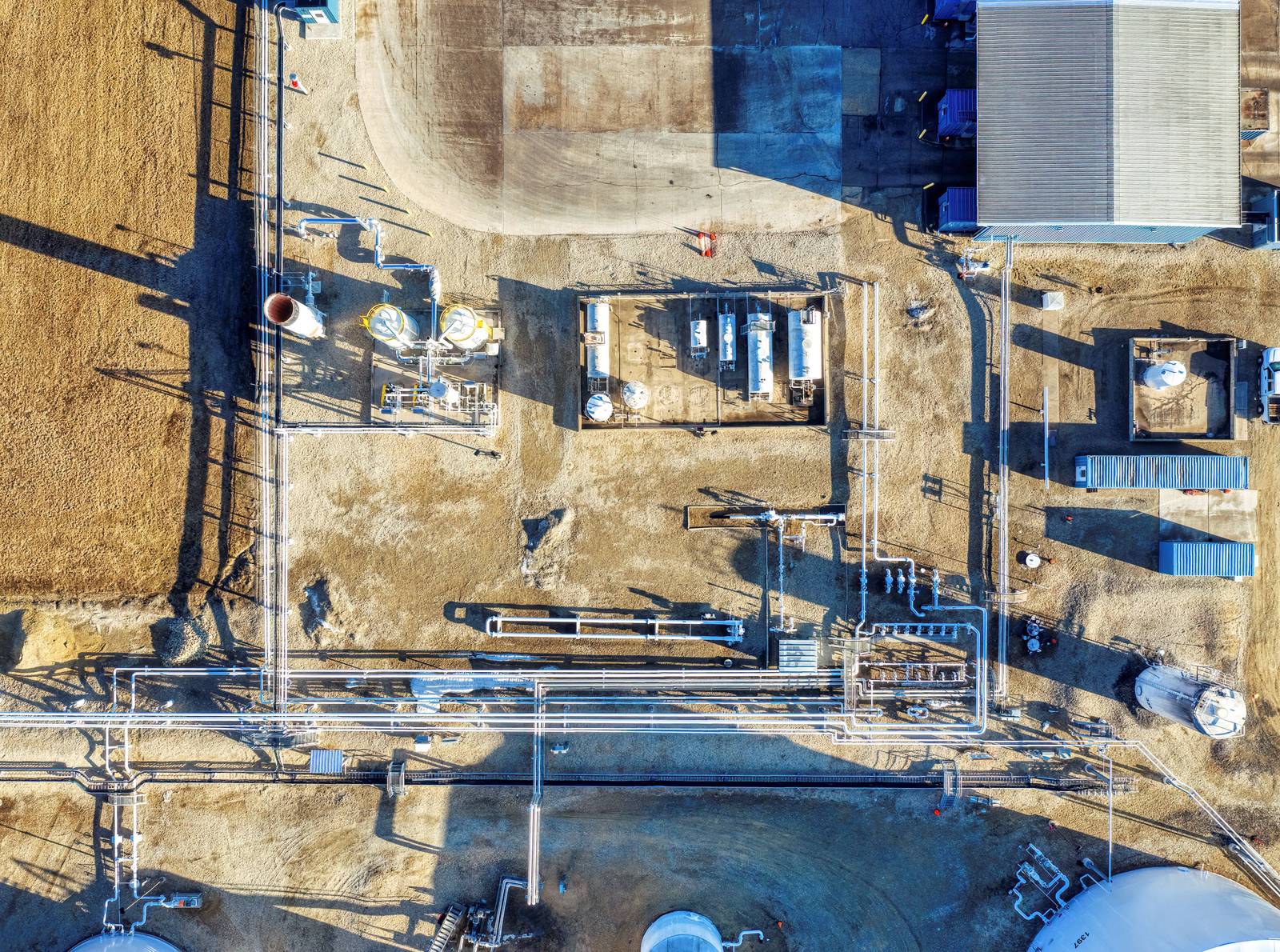 Orthomosaic of an oil and gas production facility